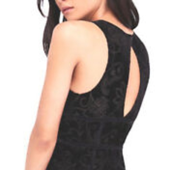 Free People Black Burnout Velvet Bodycon Keyhole Mini Dress Size S NWT - Picture 3 of 8